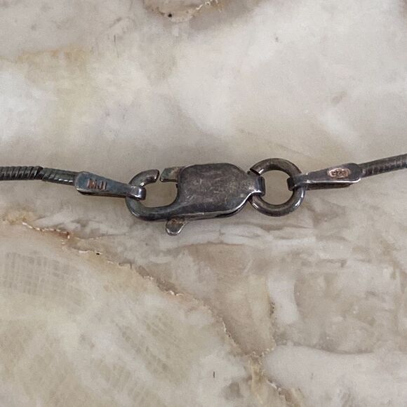 925 Sterling Silver Handcrafted Double Sided Abstract Pendant Necklace - Picture 5 of 9